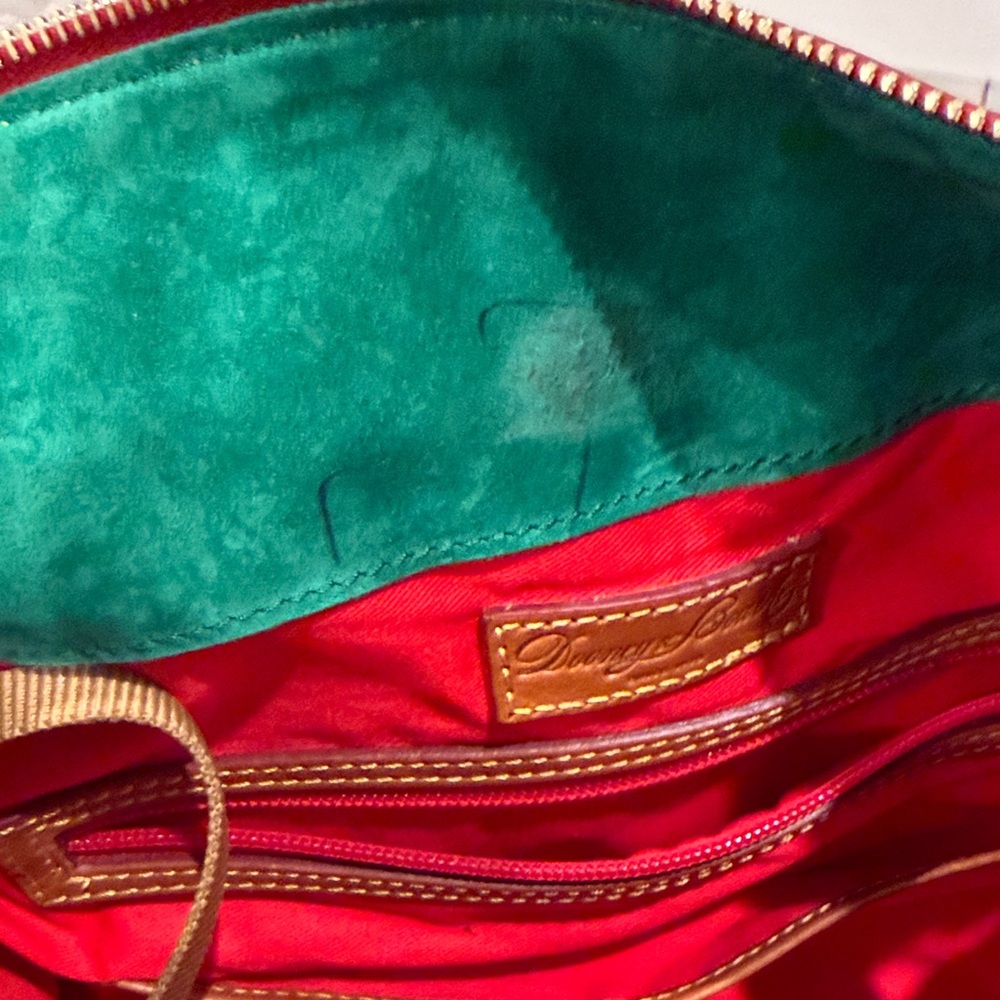 Dooney and Bourke medium Florentine leather zip Hobo bag - Chestnut Brown - Picture 3 of 8